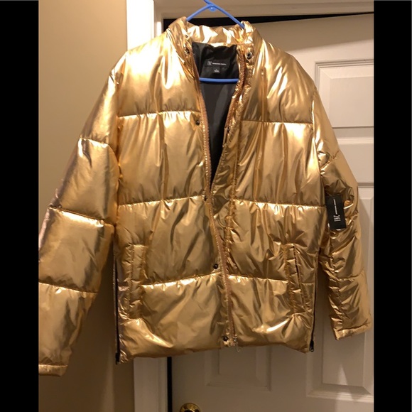 gold puff jacket